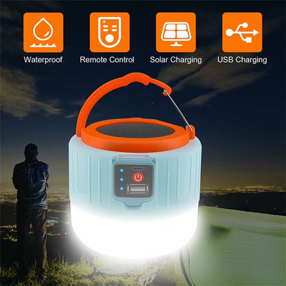 Solar Camping Lantern Solar Camping LED Light, Outdoor Camping LED Light with Remote Control, Power Bank for Camping Climbing Fishing Outdoor Activity