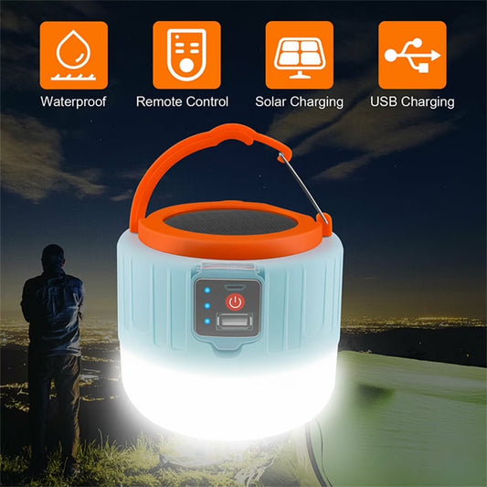Solar Camping Lantern Solar Camping LED Light, Outdoor Camping LED Light with Remote Control, Power Bank for Camping Climbing Fishing Outdoor Activity